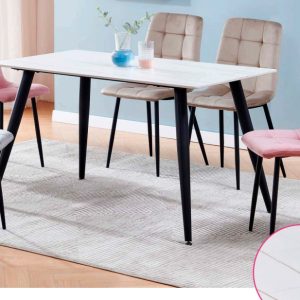 Mesa JULIA fija130x70 ceramica blanco