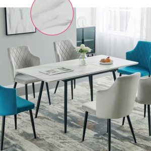 Mesa LUCIA EXTENSIBLE 120x80 cerámico BLANCO