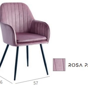 Sillón MUNICH terciopelo ROSA PALO