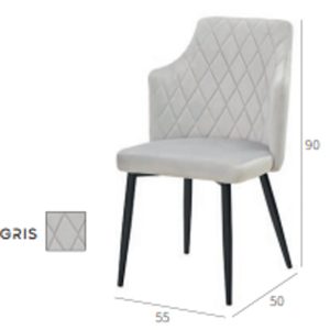 Sillón ESTER terciopelo gris